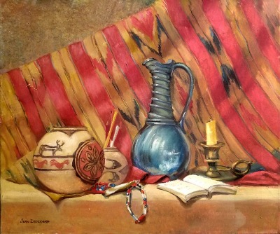 Jean Drogkamp Still Life with Jug 20x24 oil on canvas $475