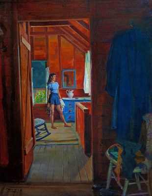 Joseph Newman At the Beach House 30x24 Oil on Canvas