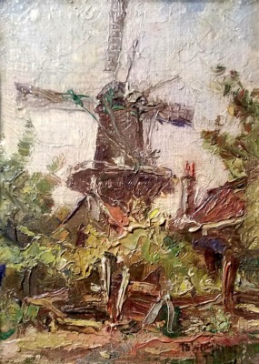 Th. Wiggins The Windmill 7x5 oil on board 125