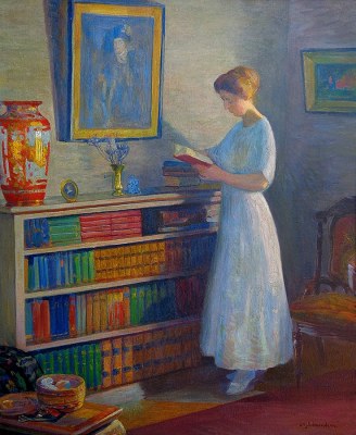 William John Edmundson Lost in a Story 30x24 Oil on Canvas