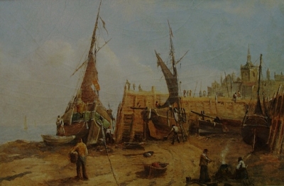 Augustus Vincent Tack The Shipyard 9x14 Oil