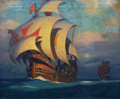 Cecil Chichester Spanish Galleon 20x24 Oil on Canvas