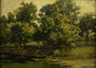 Frank J Girardin Indiana Trees 9x12 Oil on Board