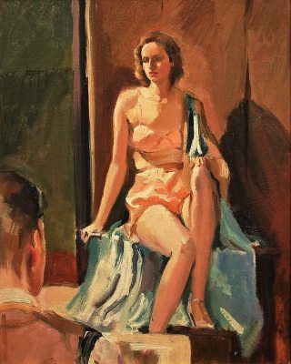 Ralph von Lehmden The Model 20x16 Oil on Canvas Board