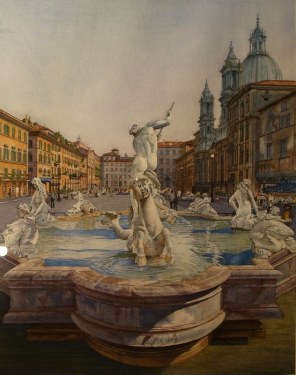 BH Ameche Italian Fountain 30x22 Watercolor