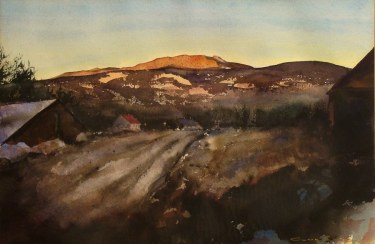 Clark Lewis Day's End 15x24 Watercolor