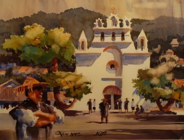 Don O'Neill Mexican Church 20x24 Watercolor