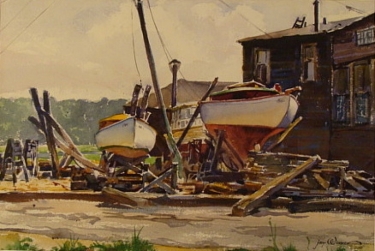 Halesite, Long Island 1939 by Jay Weaver 15x21 Watercolor