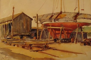 Port Washington, Long Island by Jay Weaver 15x21 Watercolor