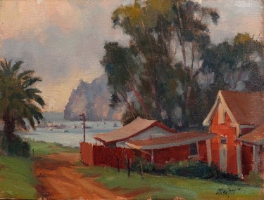 Michael Obermeyer Cat Harbor Catalina 9x12 Oil on Canvas