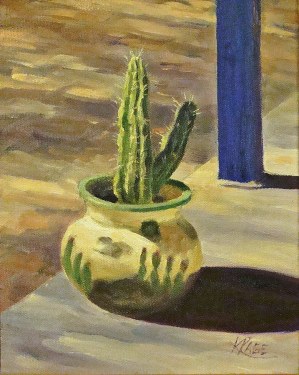 Kendra Page Patio Pot 10x8 Oil on Canvas