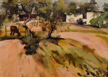 Mark Florian Hillside Home 9x12 Watercolor