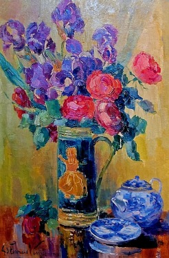 Adrienne-Feremans-Warzee-1888-1965-Flower-Still-Life-16x23-oil-on-board-695