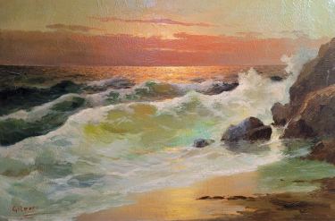 G Rossi Beach Sunset 24x36 Oil on Canvas 495