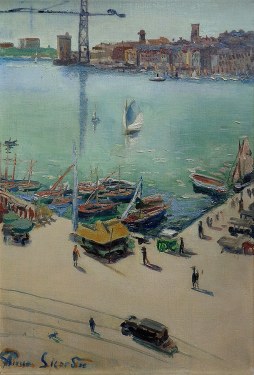 Pierre Sicard Marseille Harbor 1925 29x20 Oil on Canvas