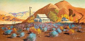 Frank-Adams-1914-1987-Desert-Homestead-12x24-oil-on-board-295