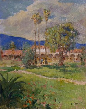 Felice Hrovat Mission Palms 12x10 Oil on Canvas