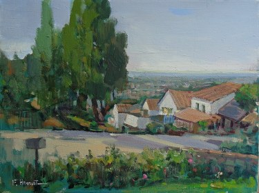 Felice Hrovat Overlooking the Valley 12x16 Oil on Canvas