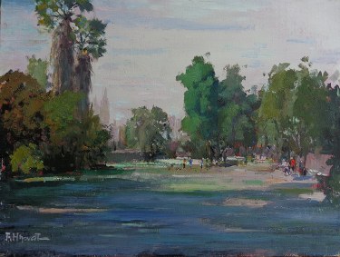 Felice Hrovat Park Shadows 9x12 Oil on Board