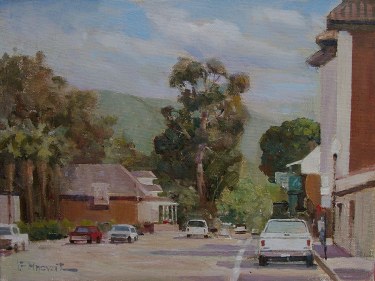 Felice Hrovat Street in San Juan Capistrano 9x12 Oil on Canvas Board