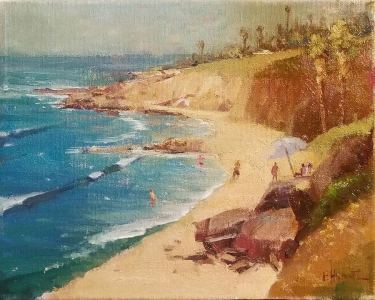 Felice Hrovat A Beachy Day 8x10 Oil on Canvas