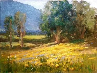 Felice Hrovat California Poppy Field 12x16 Oil on Canvas