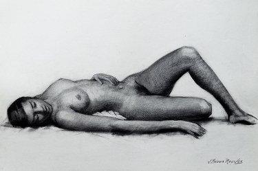 J. Mason Reeves  Reclining Nude  22x16 pencil drawing