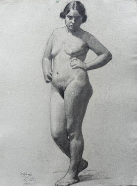 J. Mason Reeves  Standing Nude  24x18 pencil drawing