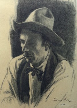 J. Mason Reeves  The Cowpoke  20x16 pencil drawing