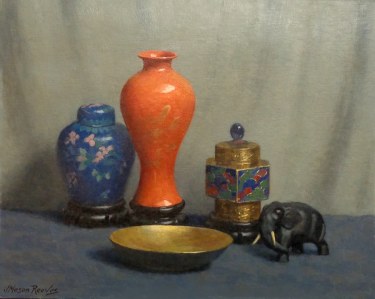 J. Mason Reeves The Orange Vase 16x20 Oil on Canvas Board