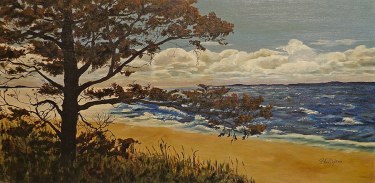 S. Van Dyken California Coast Vista 15x30 Oil on Board