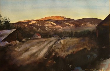 Clark Lewis Days End 15x24 Watercolor