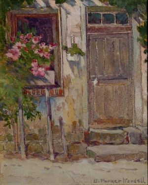 Emma Parker Nordell, Gloucester Doorway, 6x5 Watercolor