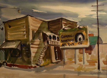 John Ledden General Safety Tire 20x24 Watercolor