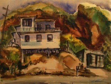 John Ledden House in the Canyon 22x30 Watercolor