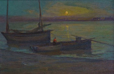 Charles John Dickman Returning at Twilight 12x18 Oil on Board