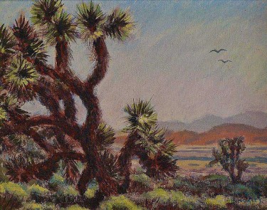 Lawrence J Hinkley Joshua Trees 8x10 Oil on Canvas Board