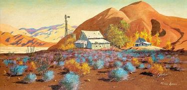 Frank-Adams-1914-1987-Desert-Homestead-12x24-oil-on-board-295