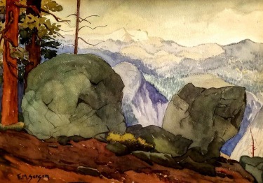 Fred M Sersen Yosemite Vista 15x22 Watercolor