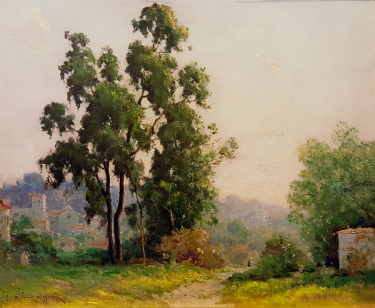 Dedrick Stuber Hollywood Hills Oil on Board 20x24