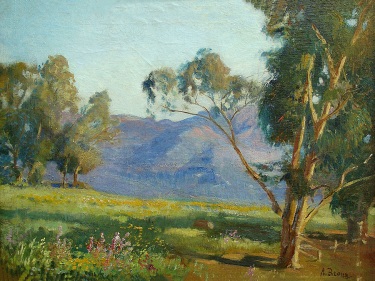 Adolph M. Brougier Santa Barbara Landscape 18x24 Oil on Board