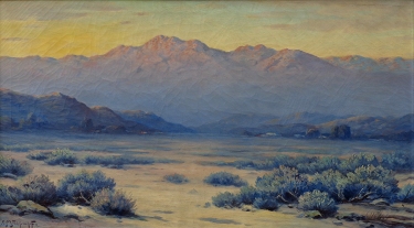 Alexis M. Podchernikoff Blue Desert San Bernadino Mountains 26x46 Oil on Canvas