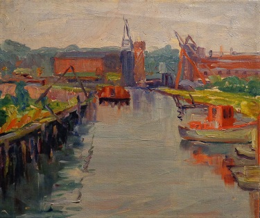 Alta West Salisbury Working Docks 8x10 Oil on Canvas Board