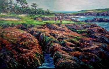 Ben Abril Morning at Cypress Point 40x48 Oil on Canvas