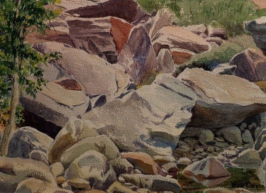 Ben Carre Rugged Rocks Taquitz Canyon 11x14 Watercolor