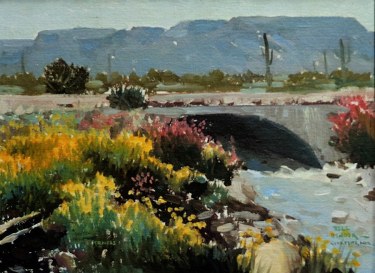 Bill Bender Near Quartzite Arizona 12x16 Oil on Canvas Board