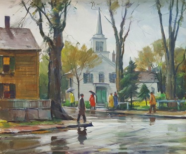 Carl W Peters Rainy Day Cape Ann 20x24 Oil on Canvas