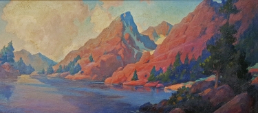 Charles Pearcy Austin Sierra Lake 14x34 Oil on Board