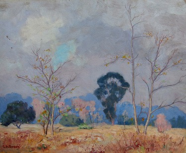 Charles B. Green Arroyo South Pasadena 16x20 oil on board