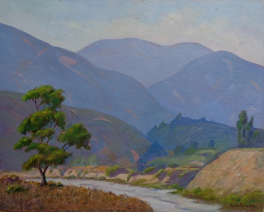 Charles B. Green Road in Eaton Canyon Altadena 16x20 oil on board